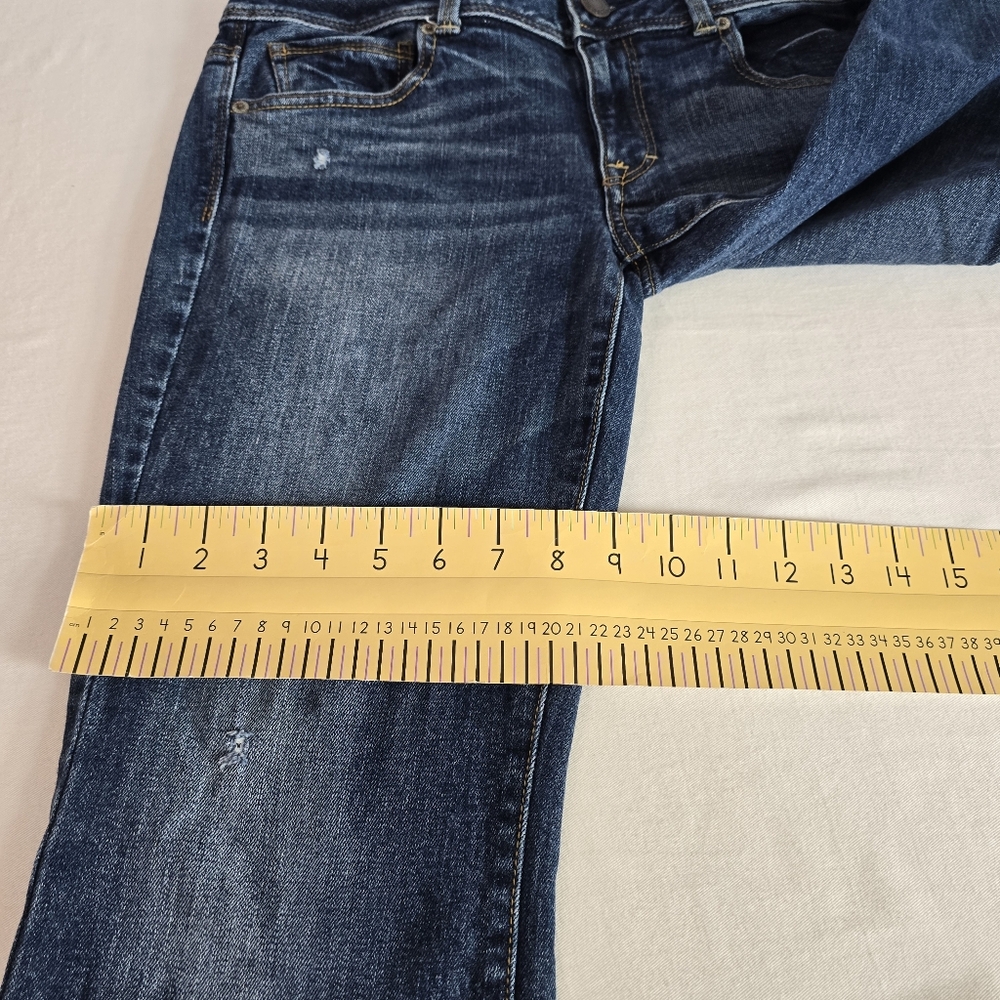 American Eagle Womens_Kick Boot "Stretch" 5 Pocket Distressed Jeans Size 8 Short - Picture 12 of 14